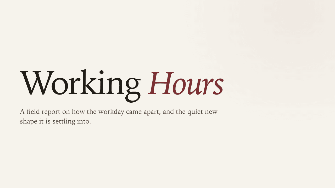 Working Hours, title slide