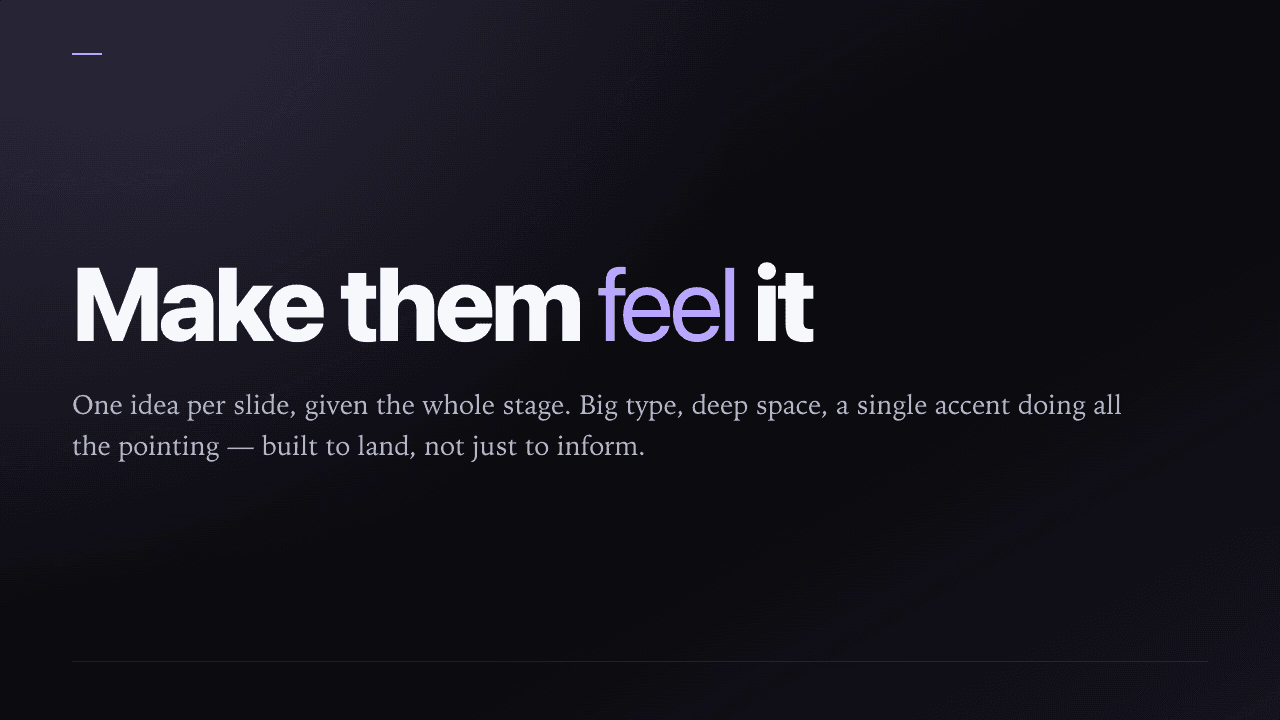 Make them feel it, title slide